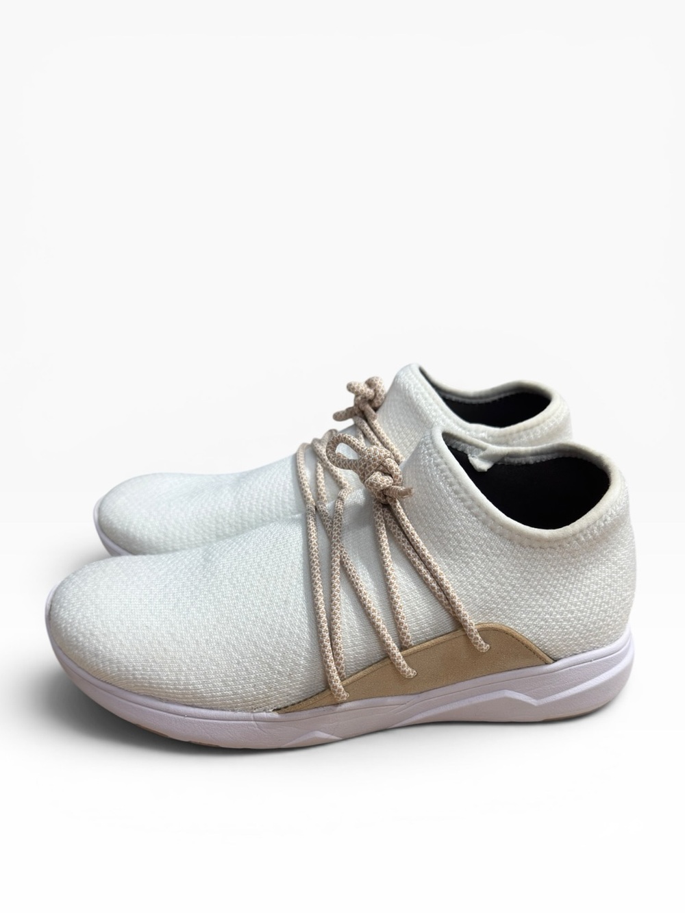 Vessi Cityscape Waterproof Knit Sneakers Women’s Size 7 Beige White Shoes